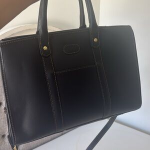 King’s Ranch Official Black Justus Satchel Handbag  NEW work bag shoulder strap